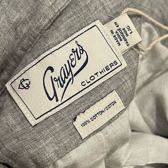 Grayers clothiers nwt Hartford double cloth Heather gray long sleeve button up - Picture 3 of 10